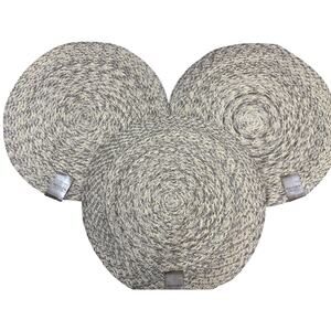 Natural Currents collection by Sonoma (3) Braided Yellow Natural Round Placemats